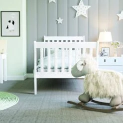 Orion 3ft Single Solid Wood Sleigh Bed, White, 190 X 90 Cm -Fatboy Sales Store 49193924 3