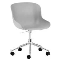 Normann Copenhagen Hyg Chair With 5 Wheels, Swivel, Aluminium - Grey