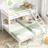 Bunk Bed Triple Sleeper With Side Ladder For Children And Teens, 90x190cm,90x200cm, White -Fatboy Sales Store 50393634 1