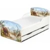 Wooden Bed For Children With A Drawer And A 140/70 Mattres. Dinosaurs UV Print. -Fatboy Sales Store 51194598 1