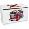 Large Wheeled Wooden Toy Box For With Stool Seat - Little Firefighter -Fatboy Sales Store 51194636 1