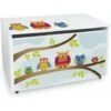Large Wheeled Wooden Toy Box For With Stool Seat - Owls 2 Large Wheeled Wooden Toy Box For With Stool Seat - Owls -Fatboy Sales Store 51194641 1