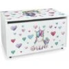 Large Wheeled Wooden Toy Box For With Stool Seat - Unicorn -Fatboy Sales Store 51194642 1