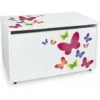 Large Wheeled Wooden Toy Box For With Stool Seat - Butterflies -Fatboy Sales Store 51194643 1
