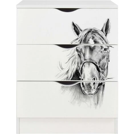 White Chest Of Drawers - ROMA - Horse 4 White Chest Of Drawers - ROMA - Horse - Image 2