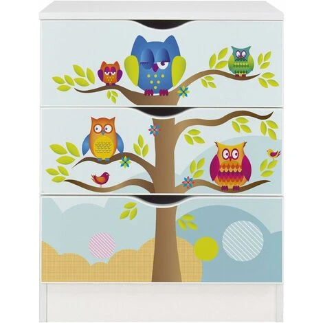 White Chest Of Drawers - ROMA -Owls 4 White Chest Of Drawers - ROMA -Owls - Image 2