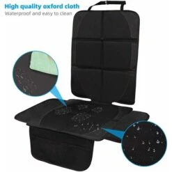 Waterproof Child Car Seat Protector Anti-Slip Vehicle Leather Seat Protectors With Organizer Pockets Easy To Clean -Fatboy Sales Store 51793810 3