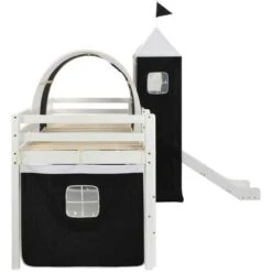 Topdeal Children's Loft Bed Frame With Slide & Ladder Pinewood 97x208 Cm VDTD23795 -Fatboy Sales Store 51867124 3