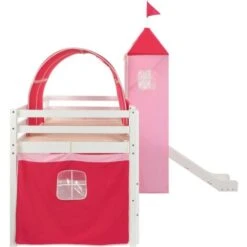 Topdeal Children's Loft Bed Frame With Slide & Ladder Pinewood 97x208 Cm VDTD23796 -Fatboy Sales Store 51867135 3