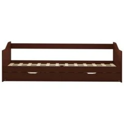 Topdeal Pull-out Sofa Bed Frame Dark Brown Pinewood 90x200 Cm VDTD24042 -Fatboy Sales Store 51867212 3