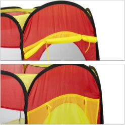 Relaxdays Ball Pit With 100 Balls For Kids, Pop Up Play Tent For Age 3 And Up, HWD: 70x85x100 Cm, Hexagonal, Red-Yellow -Fatboy Sales Store 52223311 4