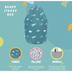 Ready Steady Bed Children's Kids Indoor Living Room Bean Bag Chair (Rex) -Fatboy Sales Store 54385340 3