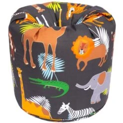 Ready Steady Bed Childrens Character Filled Beanbags Kids Bedroom Play Room Furniture Bean Bag, Africa