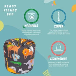 Ready Steady Bed Childrens Character Filled Beanbags Kids Bedroom Play Room Furniture Bean Bag, Africa 11 Ready Steady Bed Childrens Character Filled Beanbags Kids Bedroom Play Room Furniture Bean Bag, Africa -Fatboy Sales Store 54385736 5
