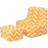 Ready Steady Bed Kids Armchair Comfy Bean Bag Chair With Footstool (Zigzag) -Fatboy Sales Store 54385805 1