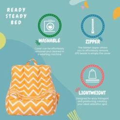 Ready Steady Bed Kids Armchair Comfy Bean Bag Chair With Footstool (Zigzag) -Fatboy Sales Store 54385805 5