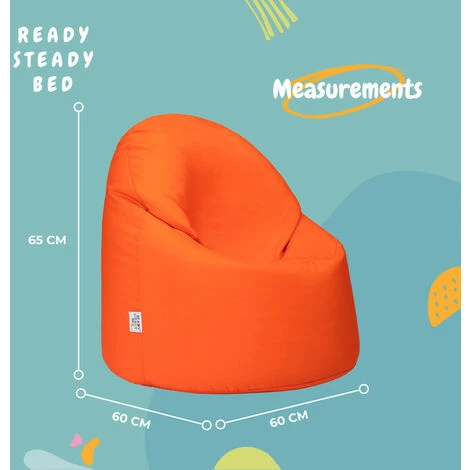 Ready Steady Bed Outdoor Kids Bean Bag Chair Indoor Comfy Seat Child's Ergonomic Durable Comfort, Orange 4 Ready Steady Bed Outdoor Kids Bean Bag Chair Indoor Comfy Seat Child's Ergonomic Durable Comfort, Orange - Image 2