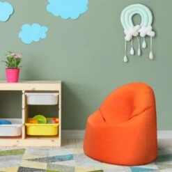 Ready Steady Bed Outdoor Kids Bean Bag Chair Indoor Comfy Seat Child's Ergonomic Durable Comfort, Orange 10 Ready Steady Bed Outdoor Kids Bean Bag Chair Indoor Comfy Seat Child's Ergonomic Durable Comfort, Orange -Fatboy Sales Store 54386093 4