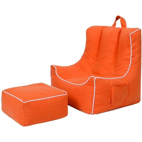 Ready Steady Bed Child Bean Bag Chair With Footstool Ergonomically Designed Kids Armchair , Orange 3 Ready Steady Bed Child Bean Bag Chair With Footstool Ergonomically Designed Kids Armchair , Orange