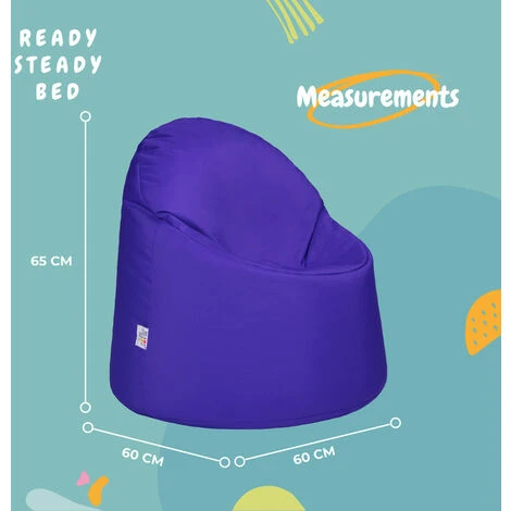Ready Steady Bed Outdoor Kids Bean Bag Chair Indoor Comfy Seat Child's Ergonomic Durable Comfort, Purple 4 Ready Steady Bed Outdoor Kids Bean Bag Chair Indoor Comfy Seat Child's Ergonomic Durable Comfort, Purple - Image 2