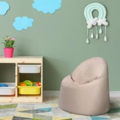 Ready Steady Bed Outdoor Kids Bean Bag Chair Indoor Comfy Seat Child's Ergonomic Durable Comfort, Stone -Fatboy Sales Store 54386268 4