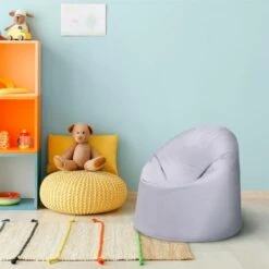 Ready Steady Bed Outdoor Kids Bean Bag Chair Indoor Comfy Seat Child's Ergonomic Durable Comfort, Silver -Fatboy Sales Store 54386357 4