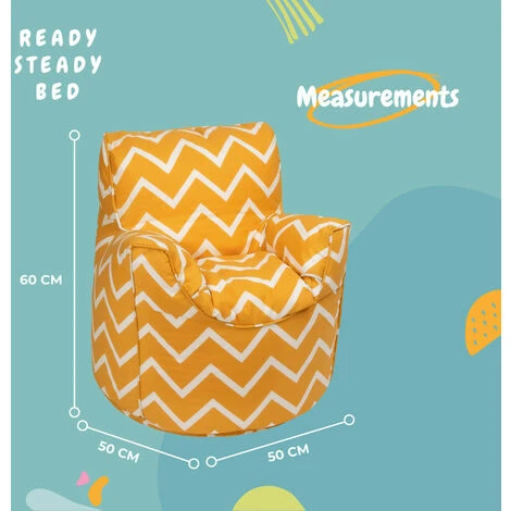 Ready Steady Bed Childrens Character Filled Beanbag Kids Bean Bag Chair Seat Bedroom Play TV Room, Zigzag 4 Ready Steady Bed Childrens Character Filled Beanbag Kids Bean Bag Chair Seat Bedroom Play TV Room, Zigzag - Image 2