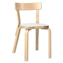 Artek Aalto Chair 69, White Laminate