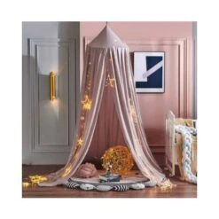 MUFF Bed Canopy For Bedroom Round Dome For Baby Nursery Room Decorations 250cm Brown Powder