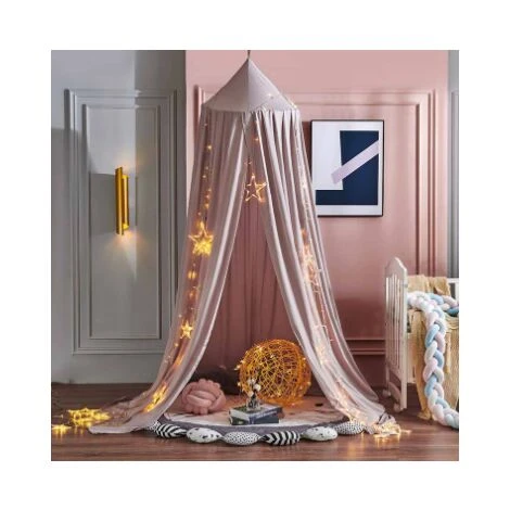 MUFF Bed Canopy For Bedroom Round Dome For Baby Nursery Room Decorations 250cm Brown Powder 3 MUFF Bed Canopy For Bedroom Round Dome For Baby Nursery Room Decorations 250cm Brown Powder