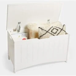 VonHaus Colonial Storage Box - White Spacious Panelled Storage Chest With Easy-Open Operation - Classic & Traditional - Portable & Compact Toy Box Storage Unit For Lounge Living Room Hallway & Bedroom -Fatboy Sales Store 54925082 3