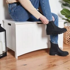 VonHaus Colonial Storage Box - White Spacious Panelled Storage Chest With Easy-Open Operation - Classic & Traditional - Portable & Compact Toy Box Storage Unit For Lounge Living Room Hallway & Bedroom -Fatboy Sales Store 54925082 4