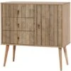 City Sideboard Cabinet Cupboard Storage Furniture Drawers & Doors Natural