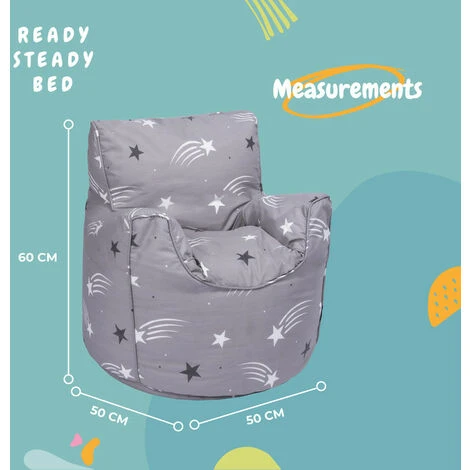 Ready Steady Bed Childrens Character Filled Beanbag Kids Bean Bag Chair Seat Bedroom Play TV Room, Shooting Stars 4 Ready Steady Bed Childrens Character Filled Beanbag Kids Bean Bag Chair Seat Bedroom Play TV Room, Shooting Stars - Image 2