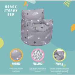 Ready Steady Bed Childrens Character Filled Beanbag Kids Bean Bag Chair Seat Bedroom Play TV Room, Shooting Stars 9 Ready Steady Bed Childrens Character Filled Beanbag Kids Bean Bag Chair Seat Bedroom Play TV Room, Shooting Stars -Fatboy Sales Store 56991474 3