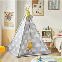 SoBuy Children Play Tent Playhouse Kids Teepee Tipi With Floor Mat,OSS03-A01 -Fatboy Sales Store 58370517 5