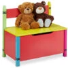 Relaxdays Children's Storage Bench, H X W X D: 54.5 X 60 X 35 Cm, MDF, Toy Chest With Lid, Multicoloured -Fatboy Sales Store 58967182 1