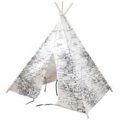 Play Tent World Map Black And White Sunny