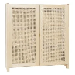 Lundia Classic Cabinet W/ Rattan Doors, 104 X 109 Cm, Natural