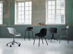 Normann Copenhagen Hyg Chair With 5 Wheels, Swivel, Aluminium - Black Leather Ultra -Fatboy Sales Store 603 Normann Copenhagen Hyg 05 1