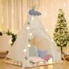 Portable Kids Lace Teepee Tent Folding Children Playhouse Indoor Outdoor W/ Bag 1 Portable Kids Lace Teepee Tent Folding Children Playhouse Indoor Outdoor W/ Bag -Fatboy Sales Store 61210818 1