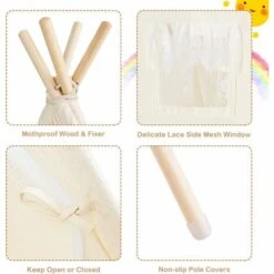 Portable Kids Lace Teepee Tent Folding Children Playhouse Indoor Outdoor W/ Bag 9 Portable Kids Lace Teepee Tent Folding Children Playhouse Indoor Outdoor W/ Bag -Fatboy Sales Store 61210818 3