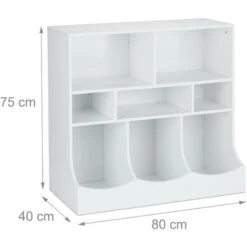 Relaxdays Children's Shelf For Toys & Books, Room Organiser, 8 Compartments, Girls & Boys, HWD: 75 X 80 X 40 Cm, White -Fatboy Sales Store 61665553 4