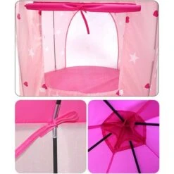 Kids Play Tents Children's Tent Pink Castle,Kids Teepee,Play Tent House,Baby Tent House,Garden Tent For Baby Play House -Fatboy Sales Store 64030379 4