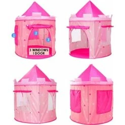 Kids Play Tents Children's Tent Pink Castle,Kids Teepee,Play Tent House,Baby Tent House,Garden Tent For Baby Play House -Fatboy Sales Store 64030379 5