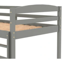 Children Bunk Bed, Wooden Bed Frame, Sleeper Bedstead With Ladder And Safety Guardrail, For Kids Teenagers Bedroom 90 X 190 Cm Gray -Fatboy Sales Store 64695056 4