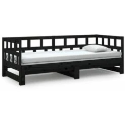 Pull-out Day Bed Black Solid Wood Pine 2x(90x190) Cm VidaXL 11 Pull-out Day Bed Black Solid Wood Pine 2x(90x190) Cm VidaXL -Fatboy Sales Store 65444669 5