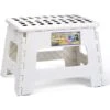Folding And Portable Stool For Kids And Adults, Small Plastic Foldable Step Stool, Non-Slip For Kitchen, Bathroom, Garden, Bedroom, 22cm, White -Fatboy Sales Store 66546353 1