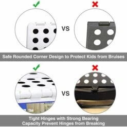 Folding And Portable Stool For Kids And Adults, Small Plastic Foldable Step Stool, Non-Slip For Kitchen, Bathroom, Garden, Bedroom, 22cm, White -Fatboy Sales Store 66546353 3