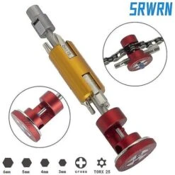 Srwrn Bicycle Invisible Chain Cutter Repair Tool Multi Portable Kit Hexagon Screwdriver Crank T25 Wrench Chain Rivet Black -Fatboy Sales Store 67619482 5